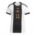 Camisa de Futebol Alemanha Mario Gotze #11 Equipamento Principal Mulheres Mundo 2022 Manga Curta